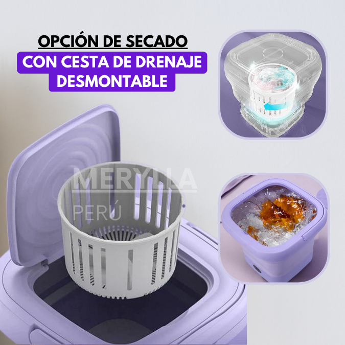Mini-Lavadora Plegable Portátil Eléctrica