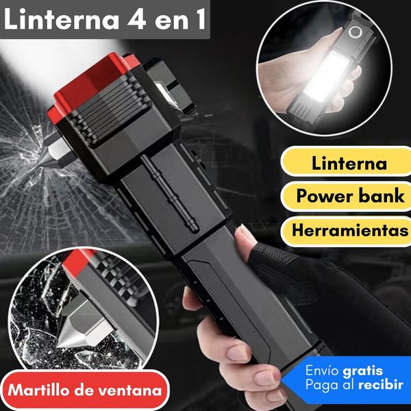 LINTERNA TÁCTICA PROFESIONAL 4 EN 1 RECARGABLE