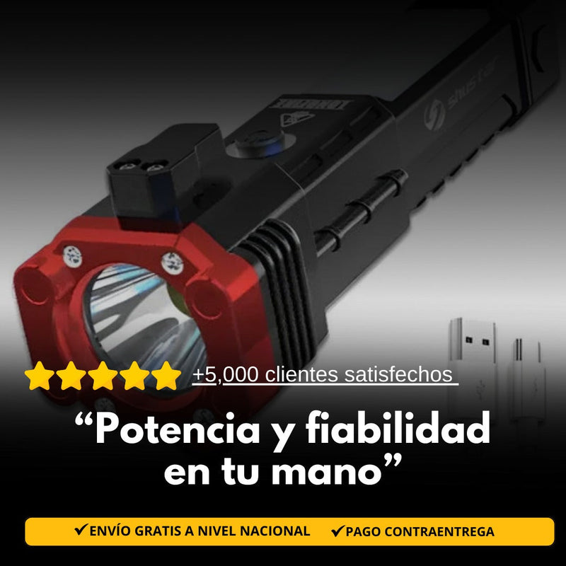 LINTERNA TÁCTICA PROFESIONAL 4 EN 1 RECARGABLE